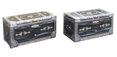 Pair of Antique Leather Campaign Trunks