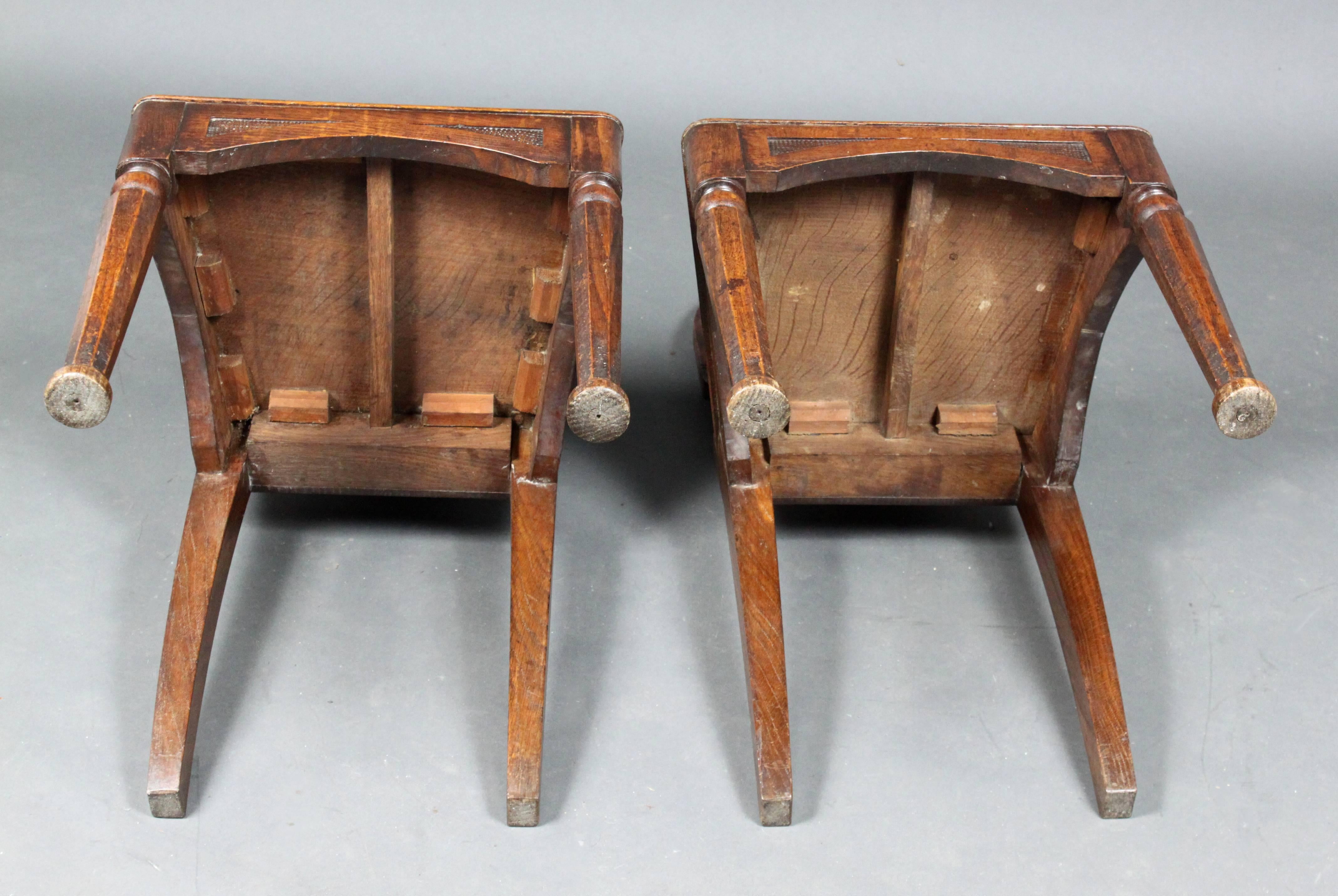 19th Century Pair of Antique Hall Chairs