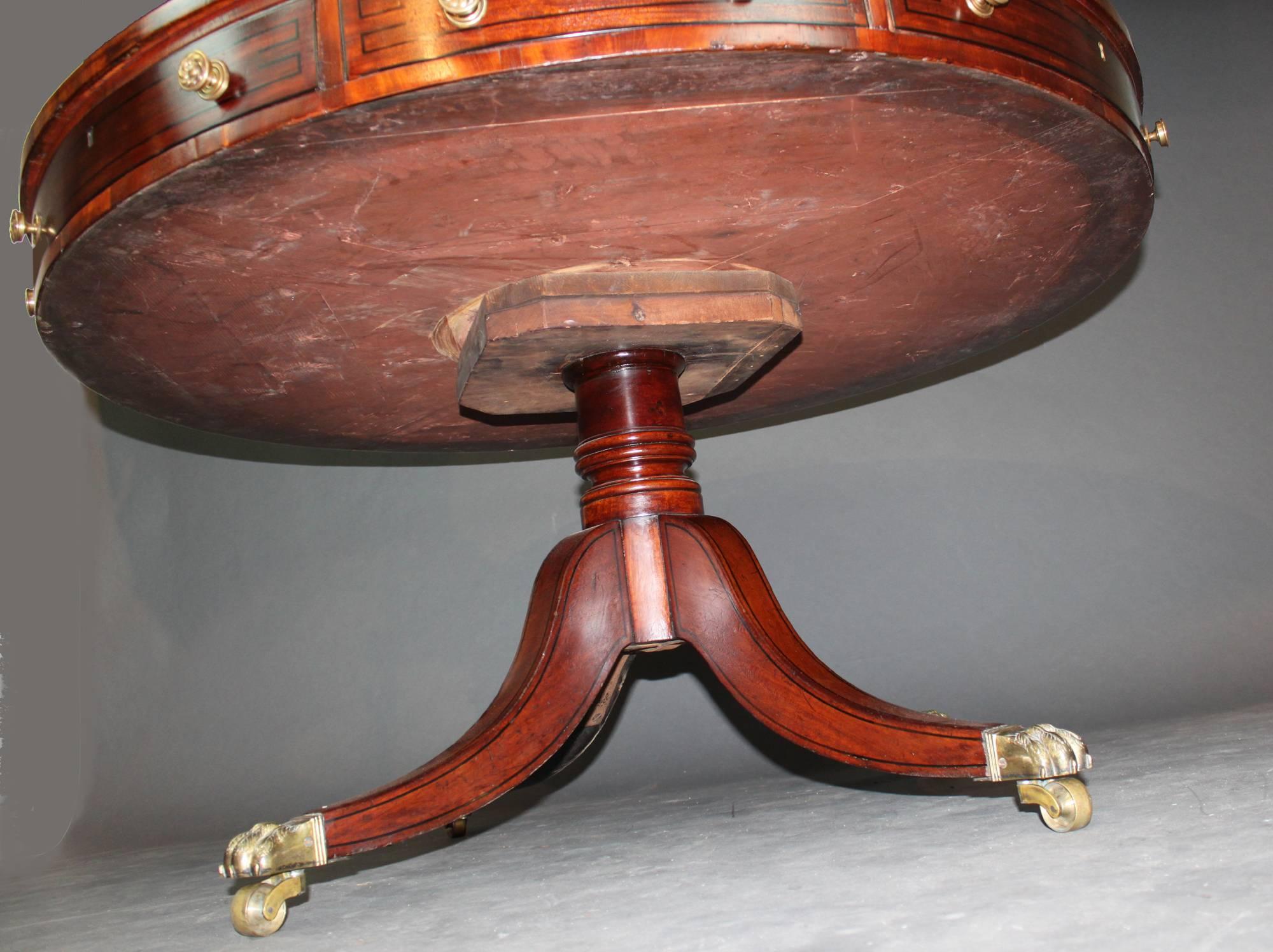 Regency Mahogany Drum Table 2