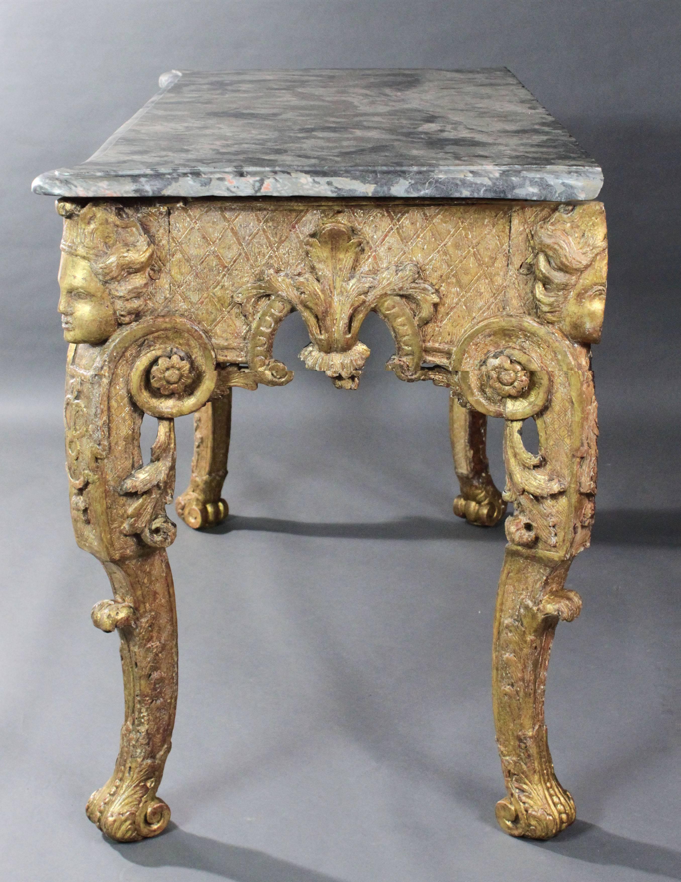 Late 17th Century Gilt wood Console Table In Good Condition In Bradford-on-Avon, Wiltshire