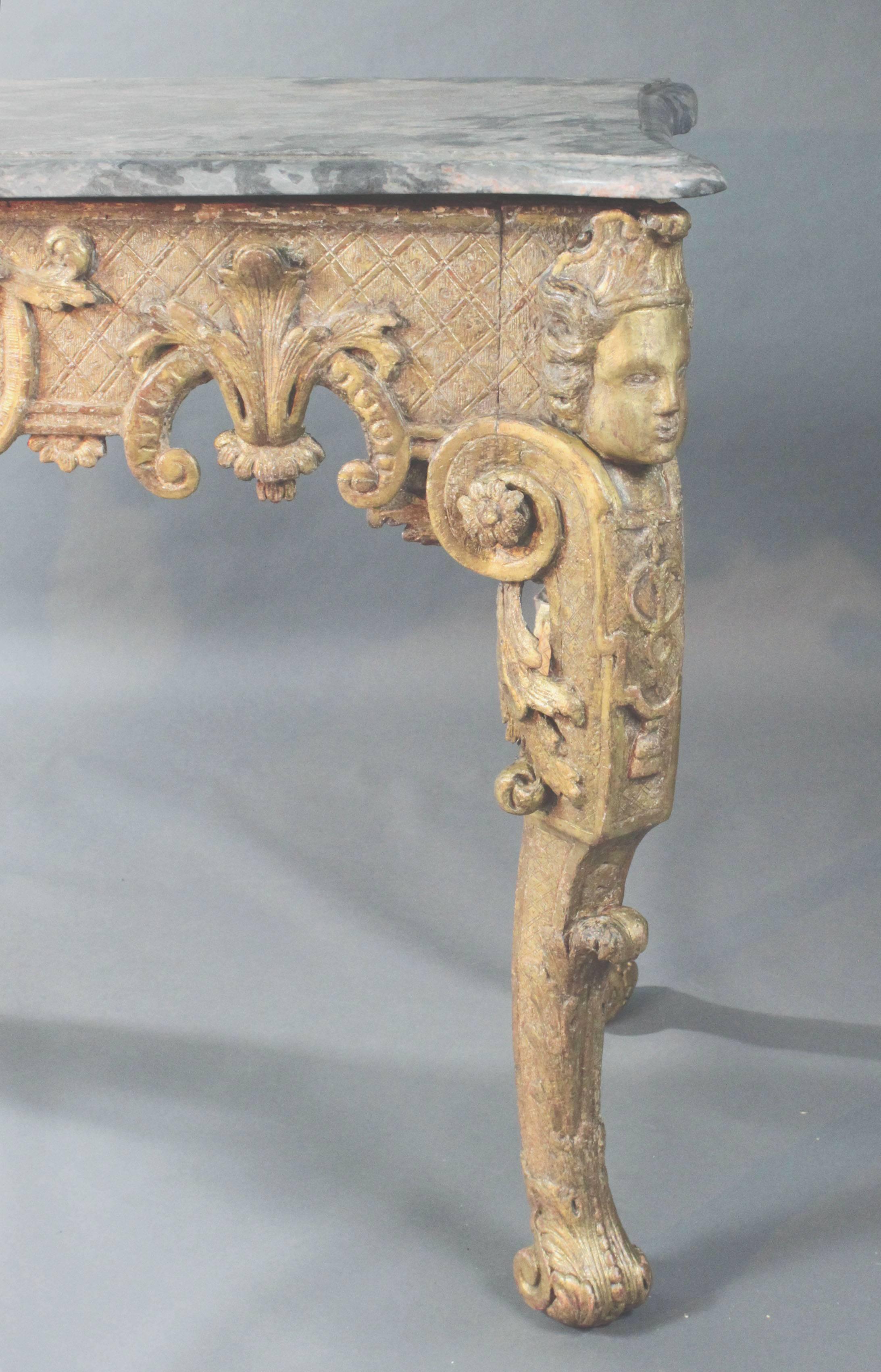 Giltwood Late 17th Century Gilt wood Console Table