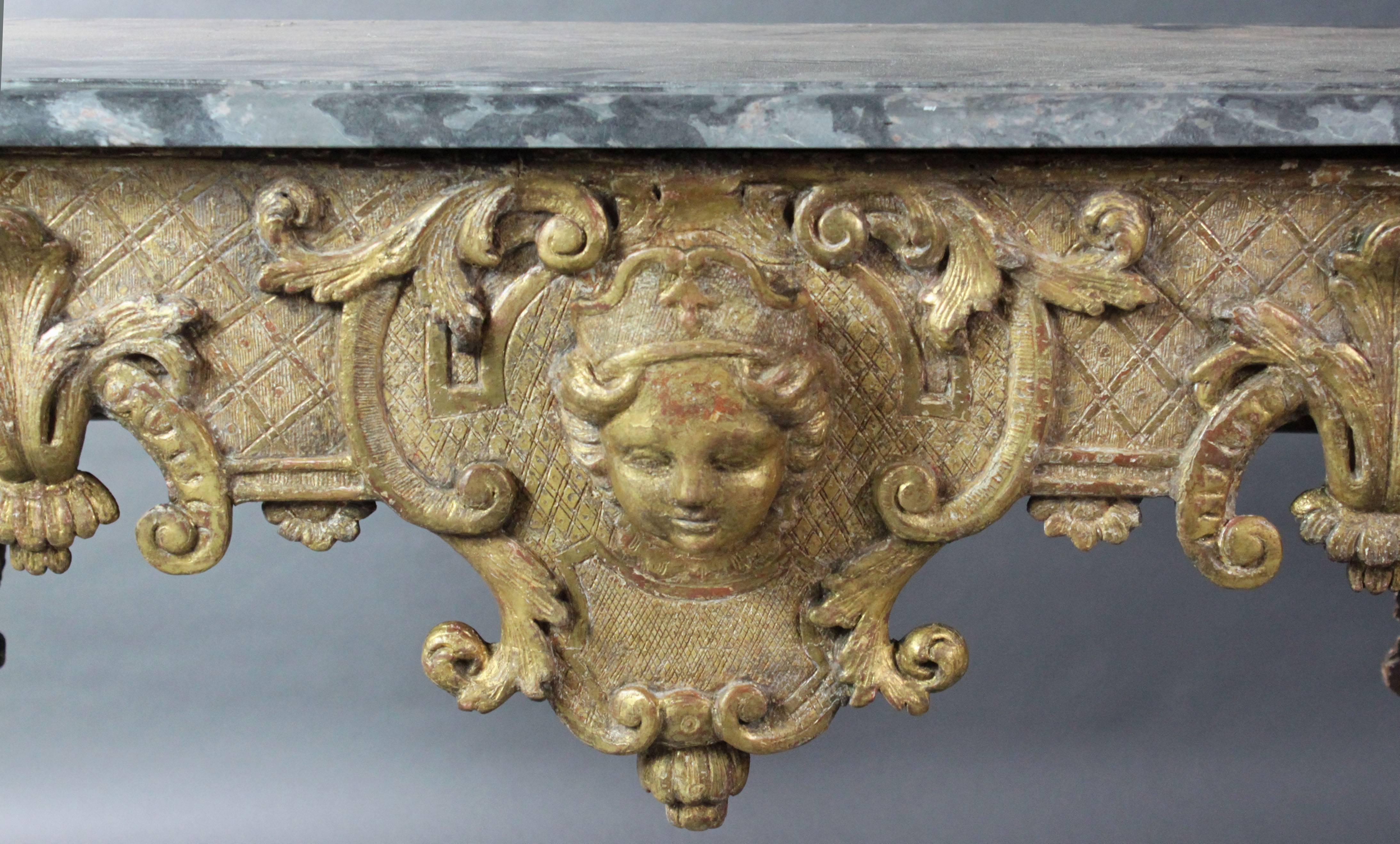 Late 17th Century Gilt wood Console Table 1
