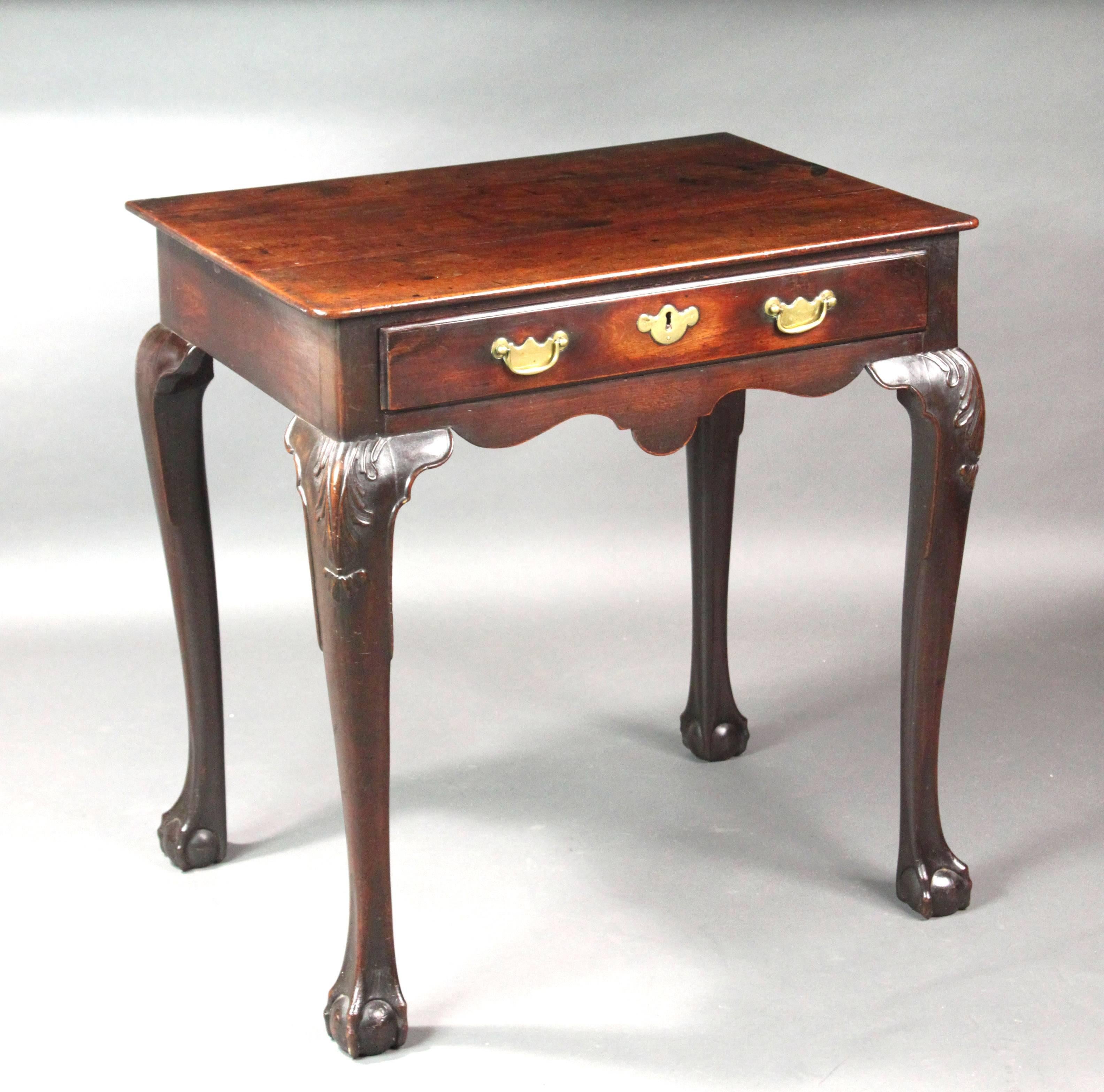 Cabriole Leg Irish Side Table in Red Walnut 2