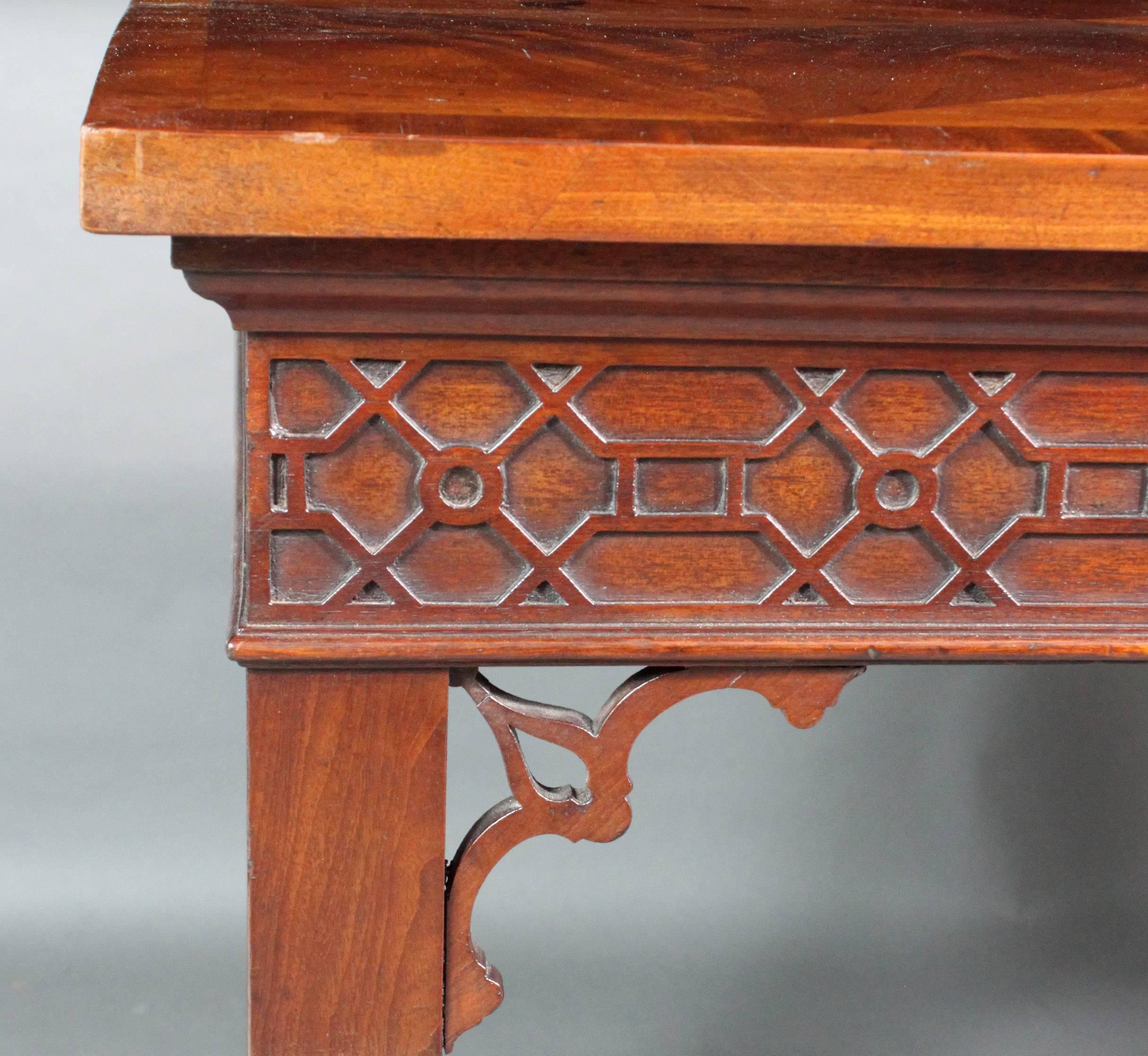 18th Century Chippendale Serving Table with a Parquetry Top For Sale