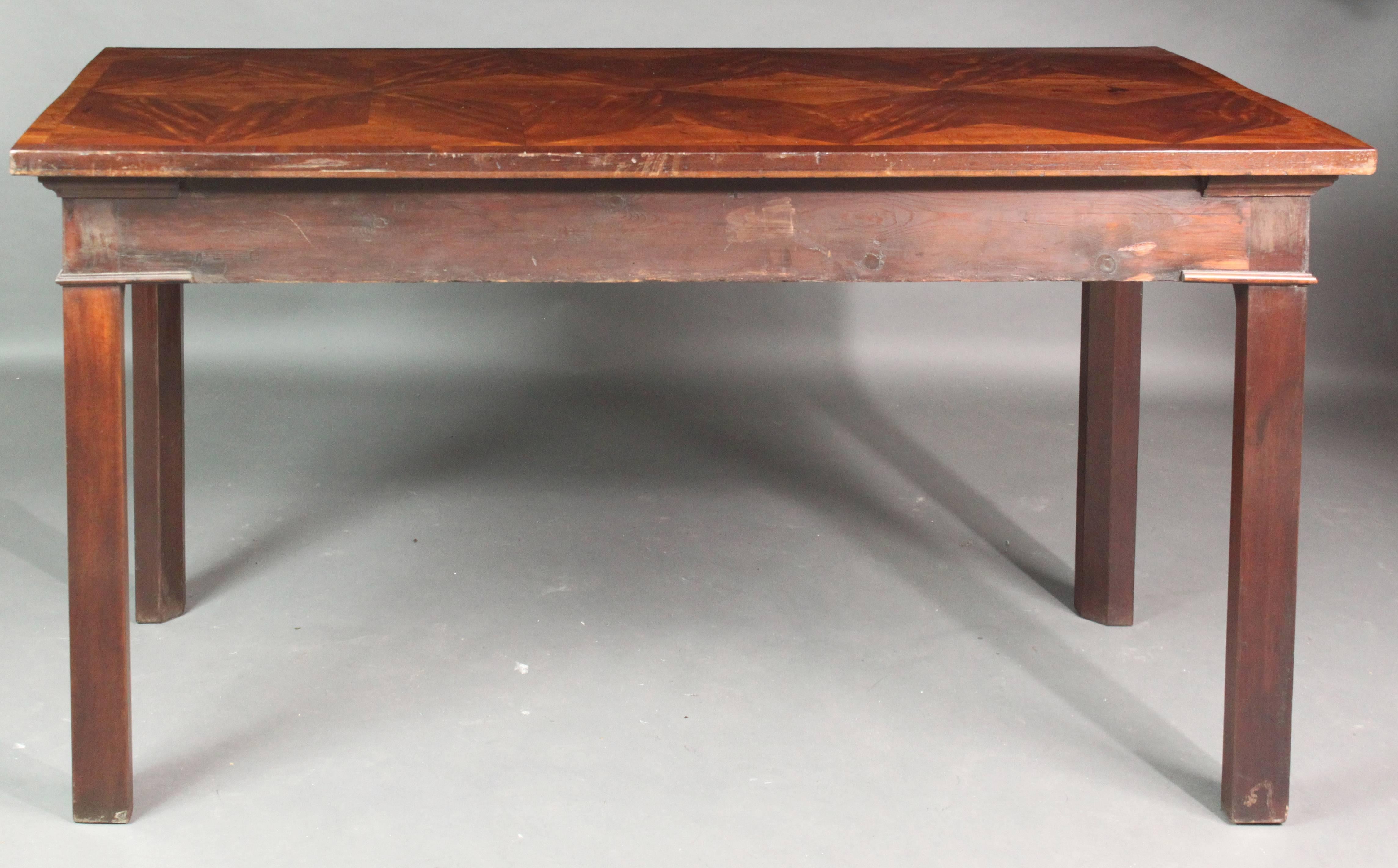 Chippendale Serving Table with a Parquetry Top For Sale 1