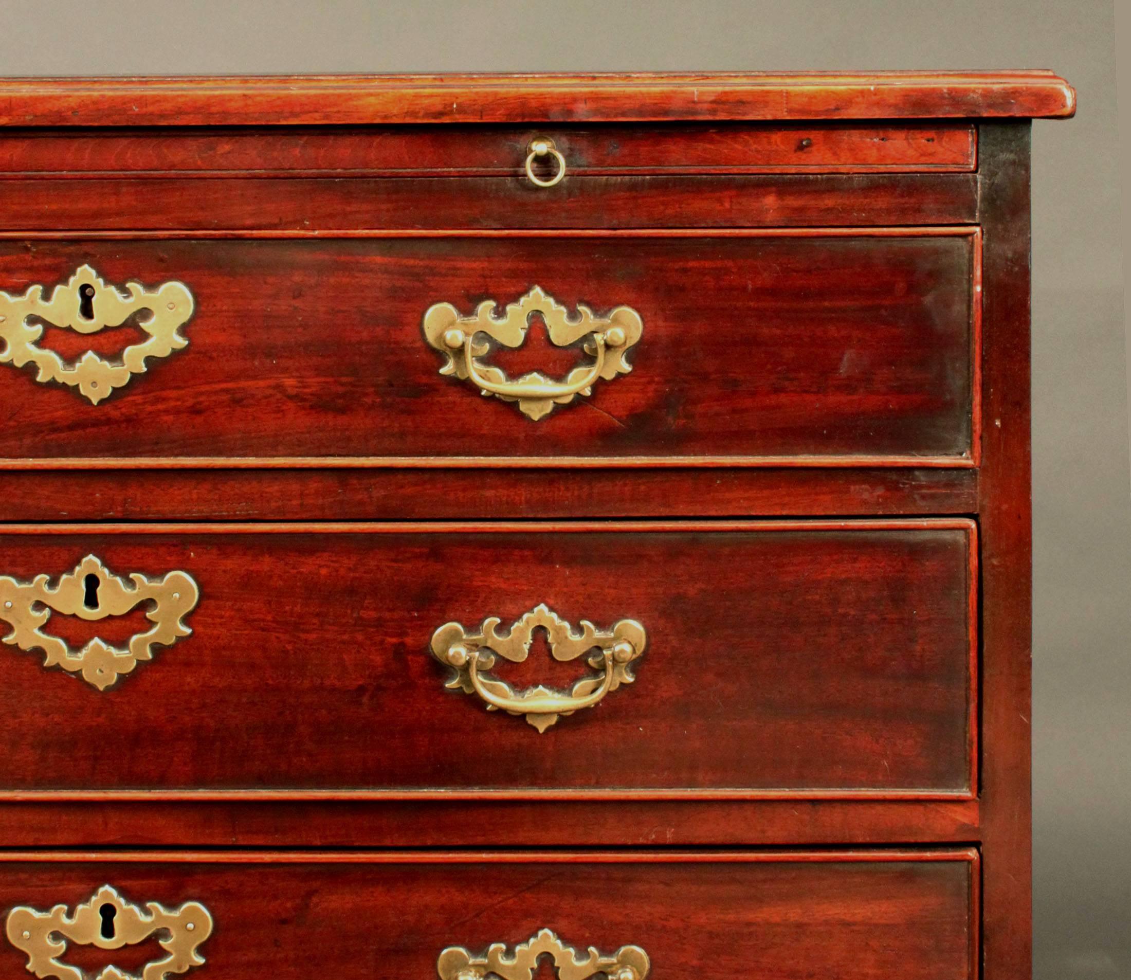 English Mahogany Chest of Drawers, Chippendale For Sale