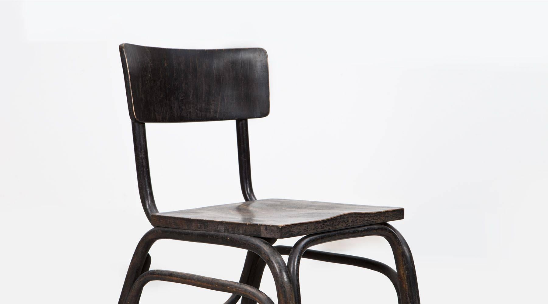 Bauhaus 1920s black wooden Ferdinand Kramer Bentwood Easy Chair