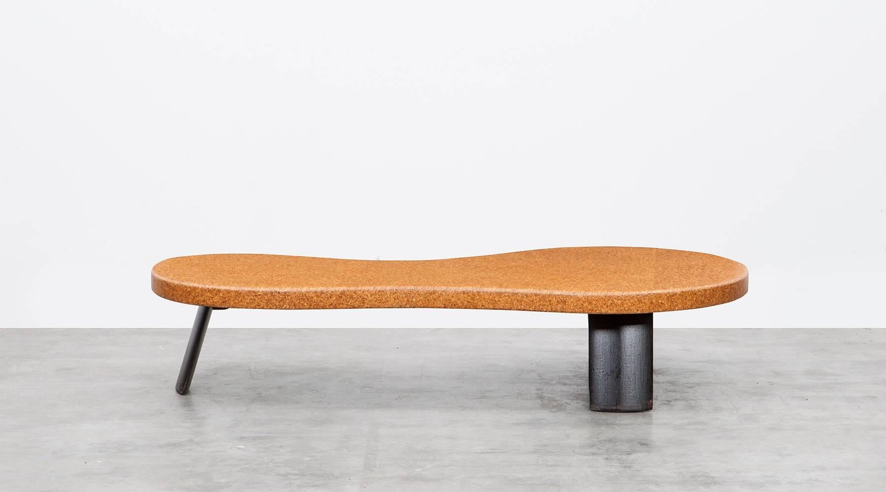 1950s Brown Cork and Mahogany Coffee Table by Paul Frankl 2