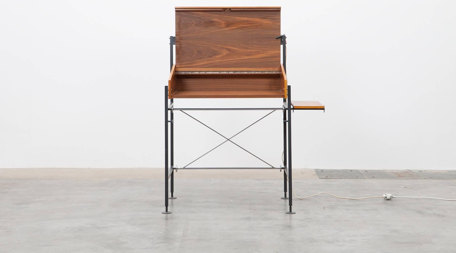 German 1970s Walnut and Metal Stand-Up Desk by Egon Eiermann