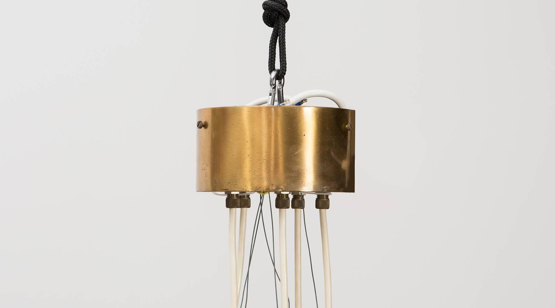 Brass Big Ceiling Lamp in Style of Gino Sarfatti 'x'