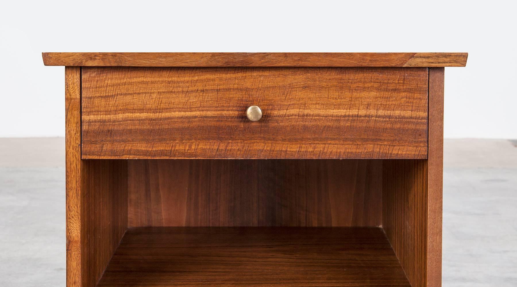 Brass Pair of George Nakashima Nightstands