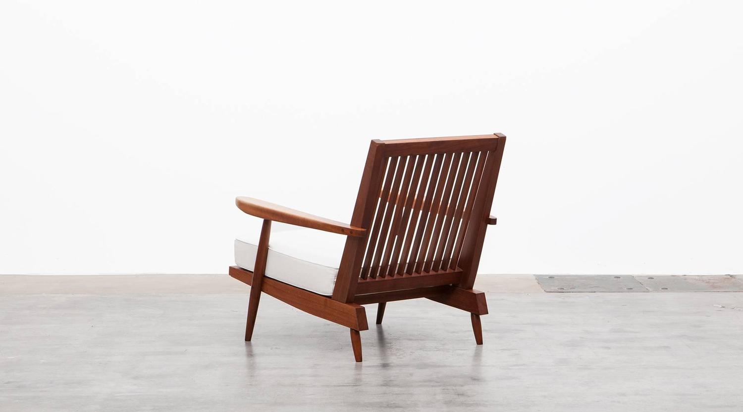 Nakashima Lounge Chair with Ottoman * NEW UPHOLSTERY * at 1stdibs