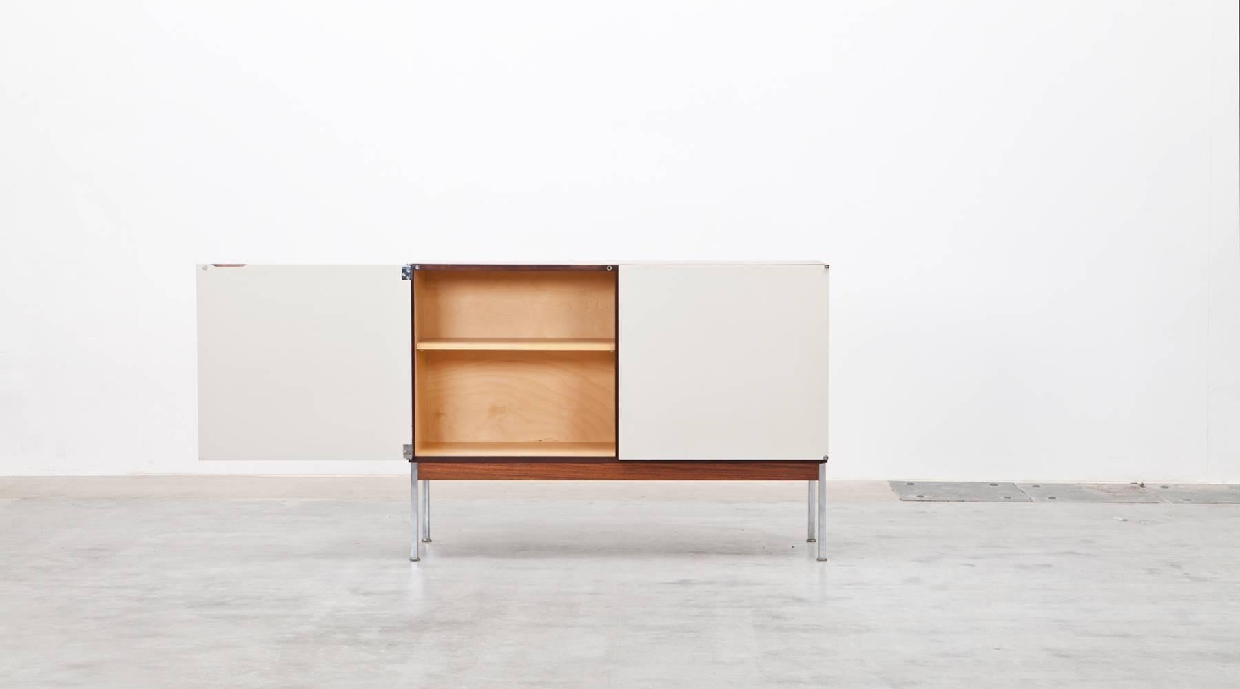 Mid-Century Modern Antoine Philippon and Jacqueline Lecoq Sideboard White with Two Doors