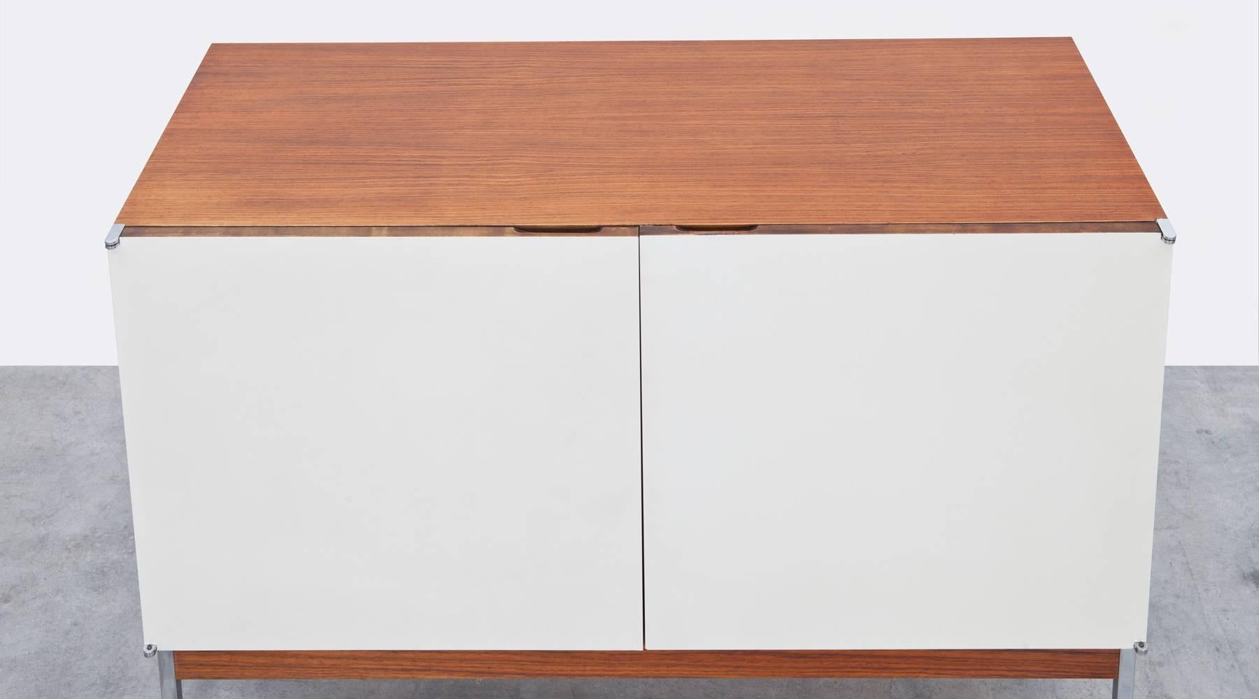 Mid-20th Century Antoine Philippon and Jacqueline Lecoq Sideboard White with Two Doors