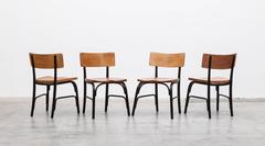 1930s black bentwood, oak Set of six Side Chairs by Fritz Hansen