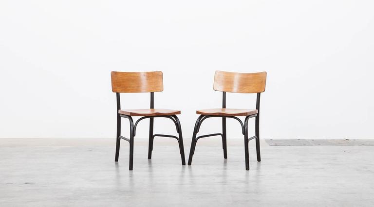 1930 s black bentwood oak set of six side chairs by fritz hansen