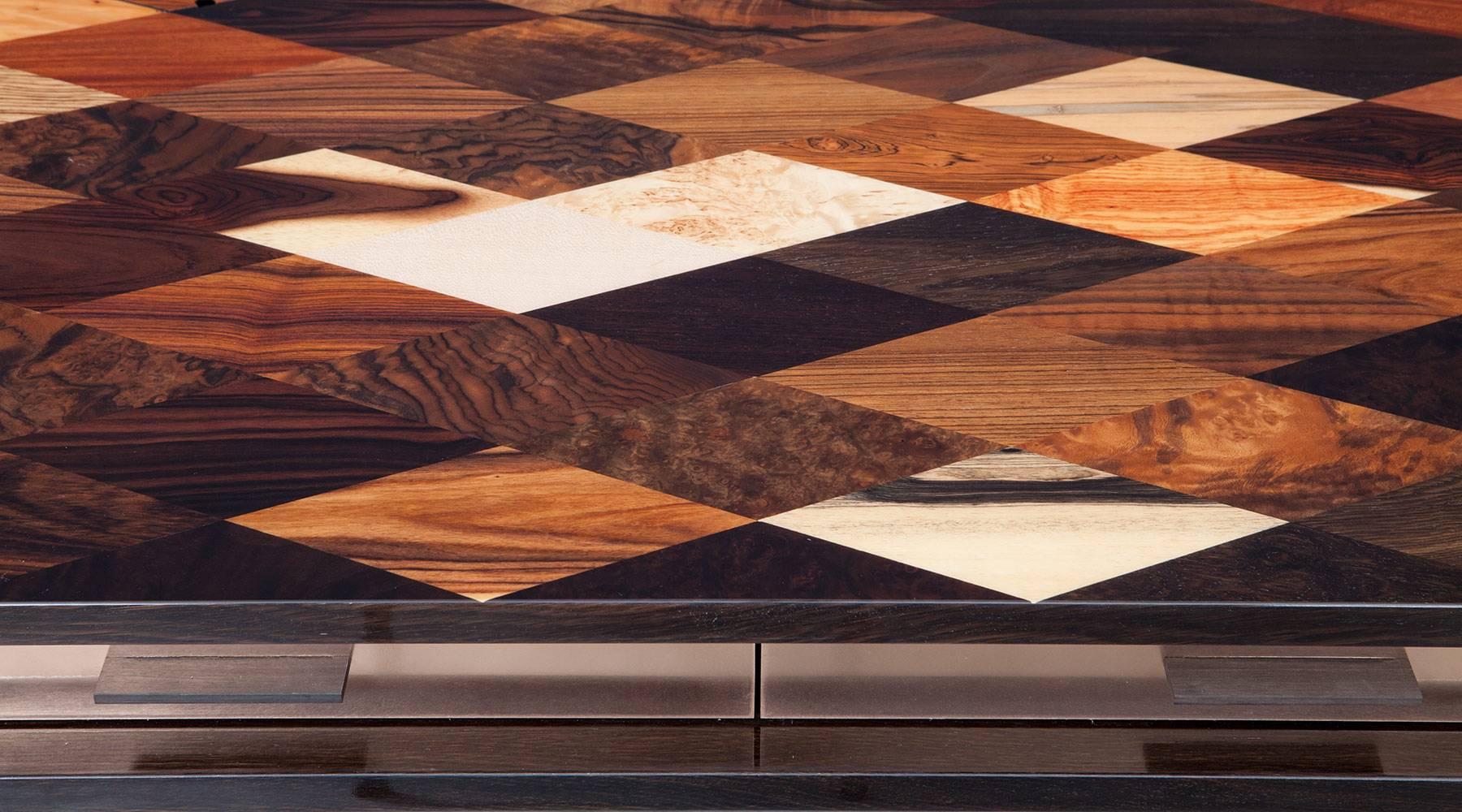 Modern Contemporary Brown Wooden Desk by Johannes Hock 'b'