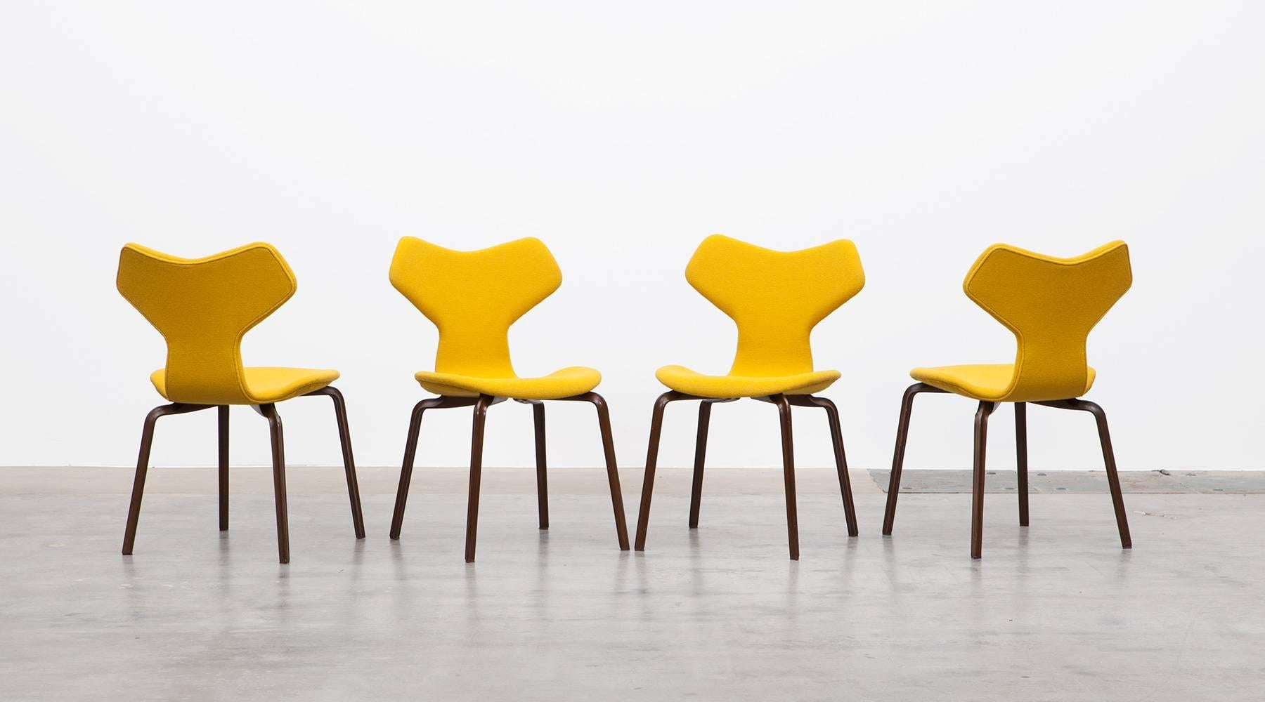 Mid-Century Modern Set of Six Arne Jacobsen Grand Prix Chairs *NEW UPHOLSTERY*
