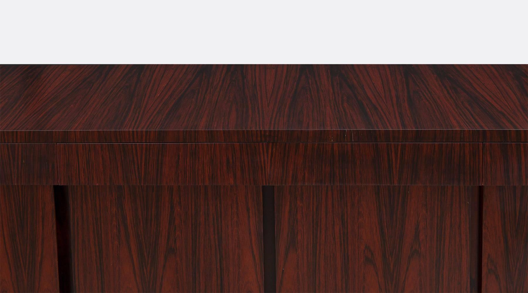 Mid-Century Modern 1960 brown wooden Sideboard by Brazilian Joaquim Tenreiro For Sale