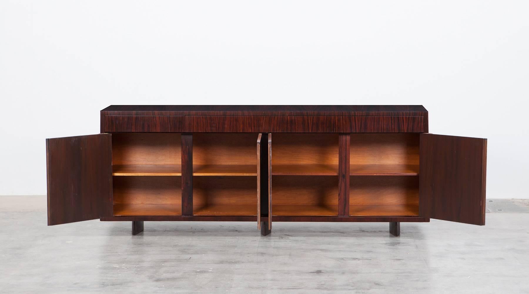 Mid-20th Century 1960 brown wooden Sideboard by Brazilian Joaquim Tenreiro For Sale