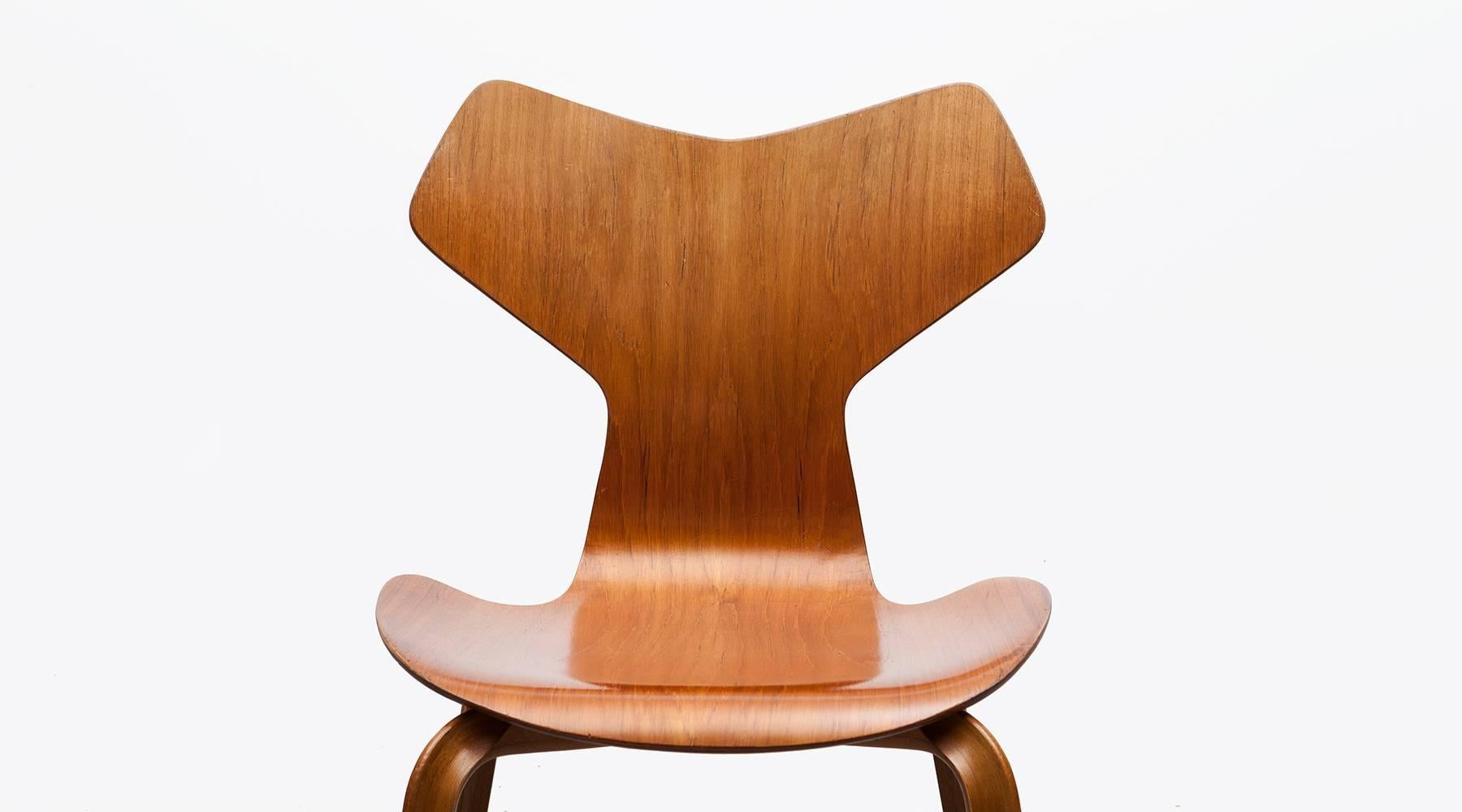 Set of Six Arne Jacobsen Grand Prix Chairs in Teak 1