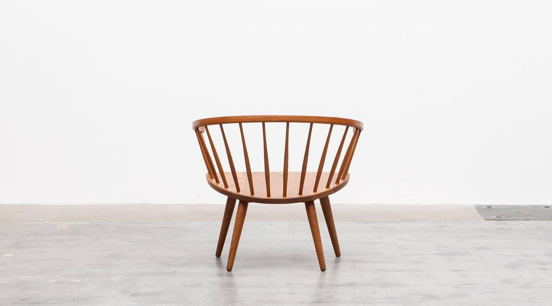 Mid-Century Modern Yngve Ekström Lounge Oak Lounge Chair 'a'
