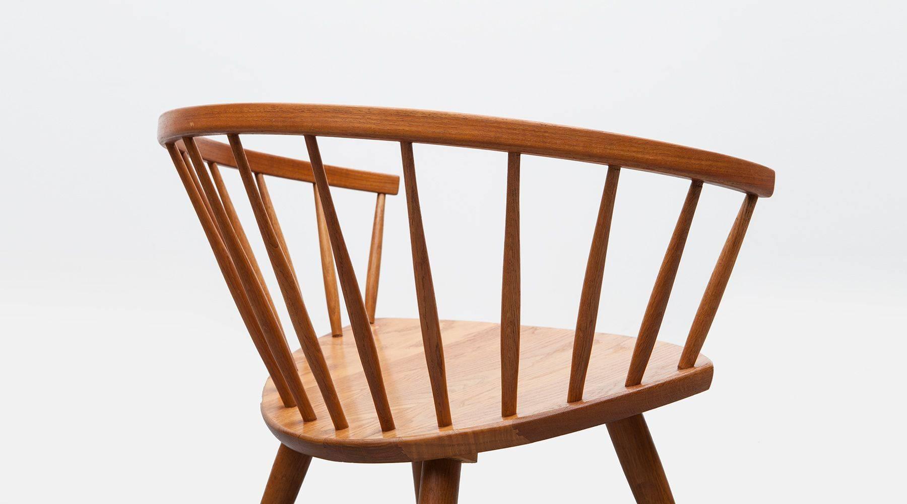 Swedish Yngve Ekström Lounge Oak Lounge Chair 'a'