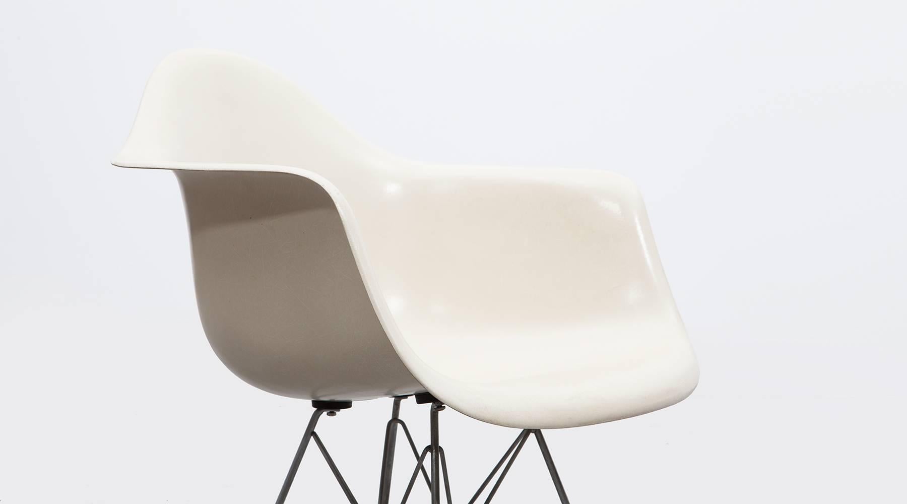 1950s white set of six original DAR Armchairs by Charles and Ray Eames 2