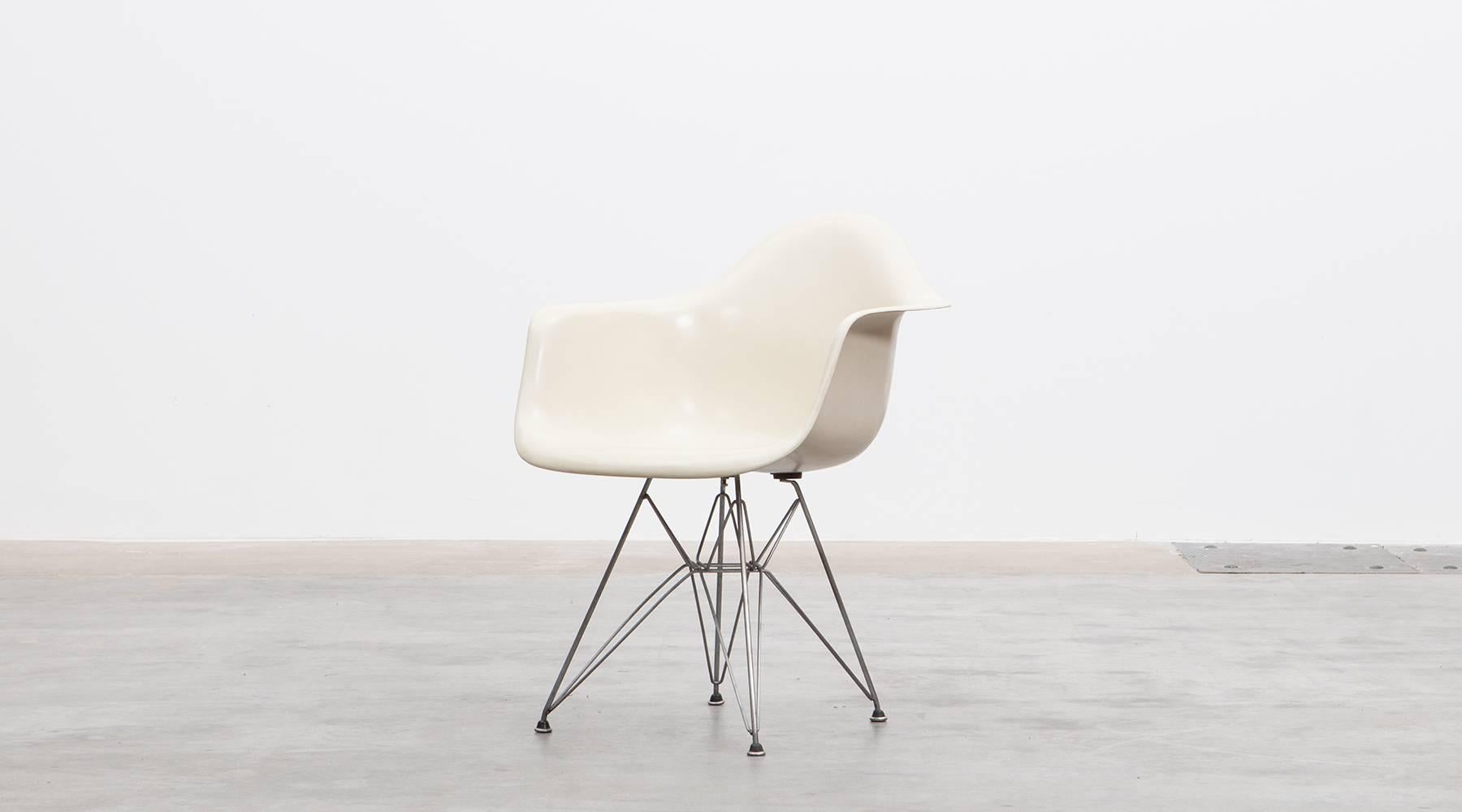 1950s white set of six original DAR Armchairs by Charles and Ray Eames 1