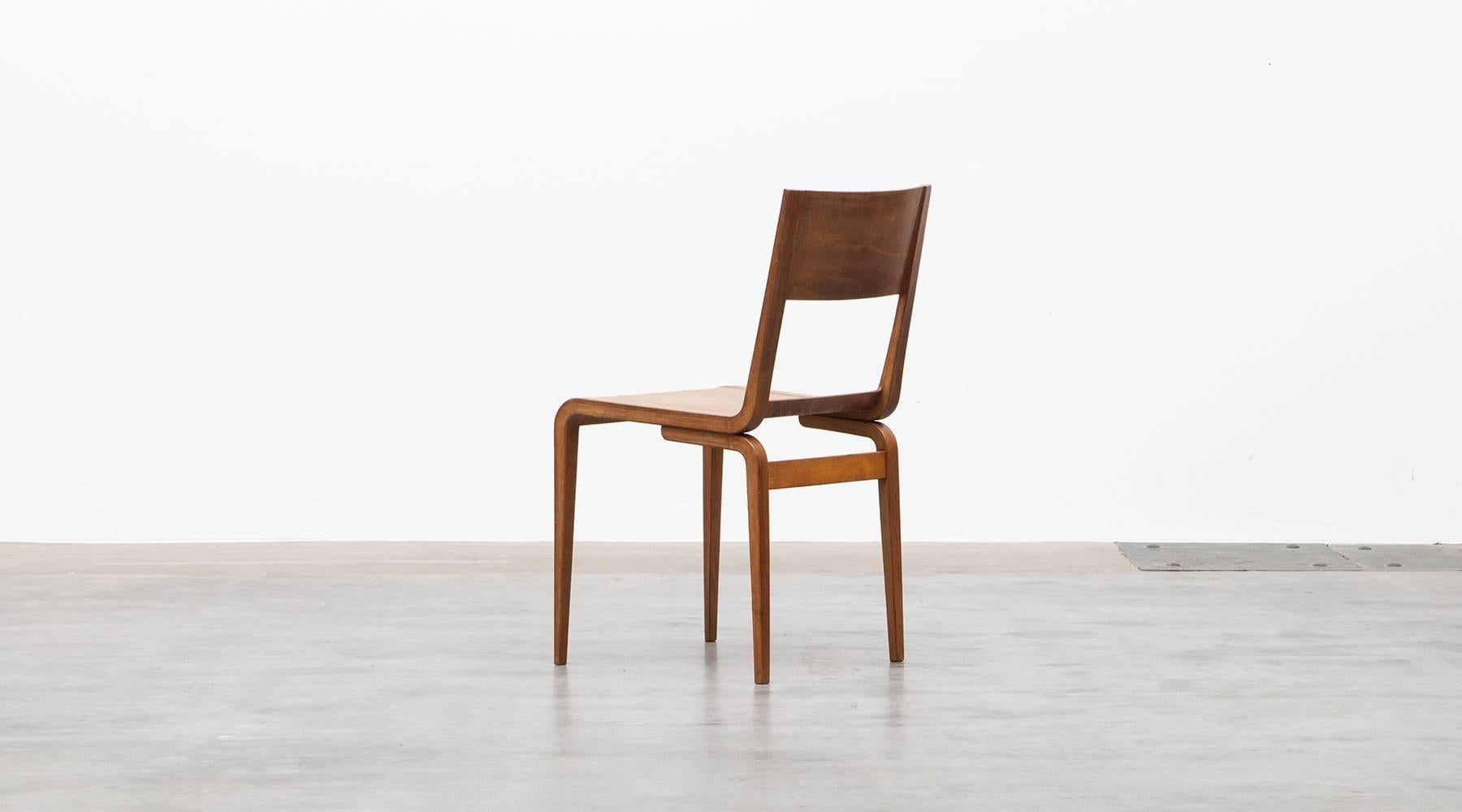 1950's beech plywood Chair by German Erich Menzel  'a' In Good Condition In Frankfurt, Hessen, DE