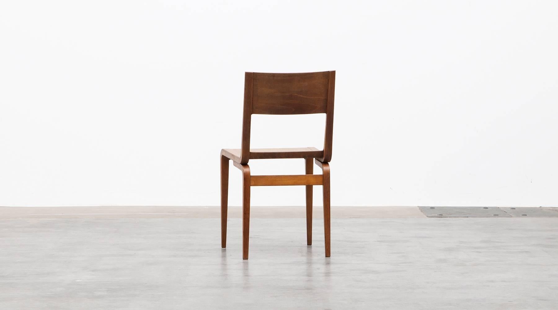 Mid-20th Century 1950's beech plywood Chair by German Erich Menzel  'a'