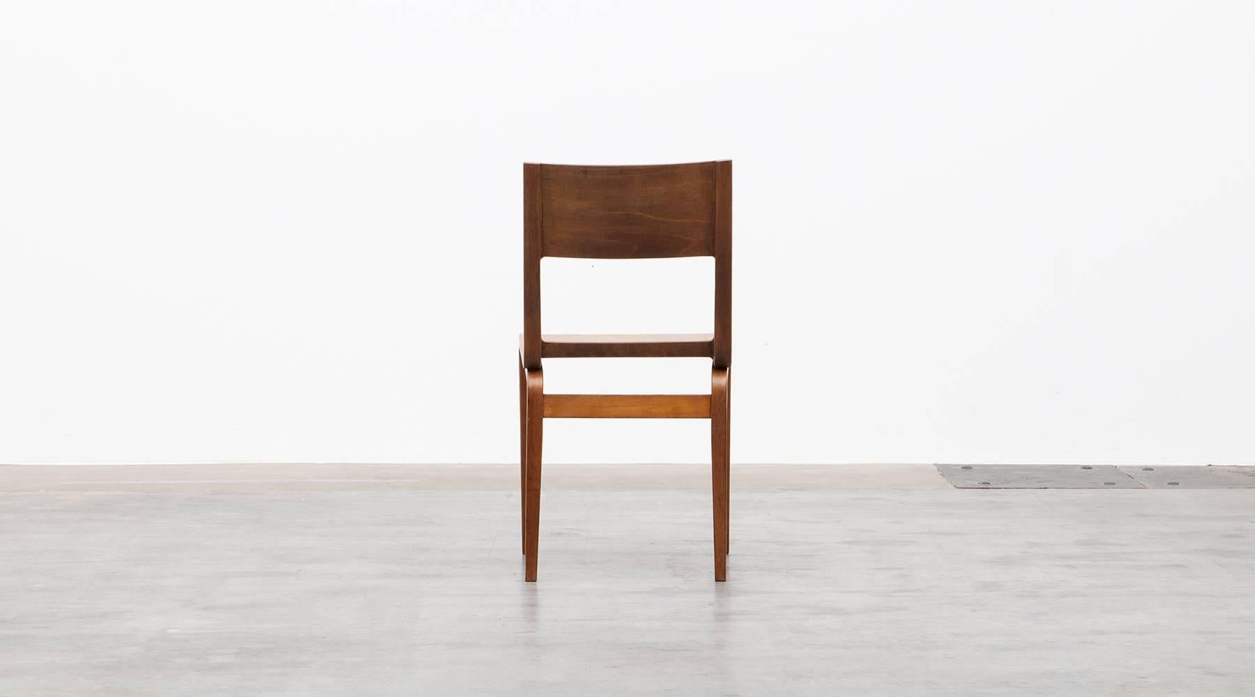 Beech 1950's beech plywood Chair by German Erich Menzel  'a'
