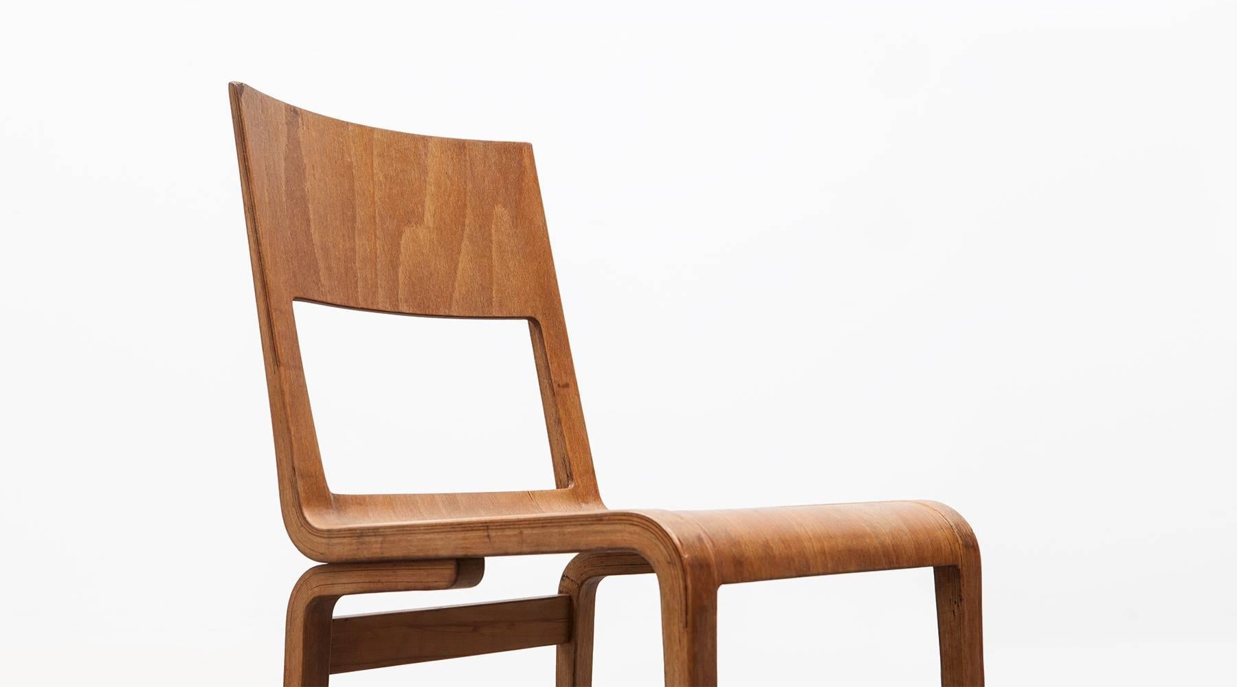 1950's beech plywood Chair by German Erich Menzel  'a' 2
