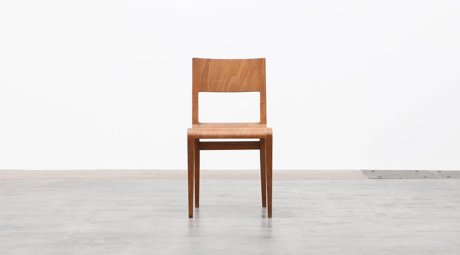 1950's beech plywood Chair by German Erich Menzel  'a' 1
