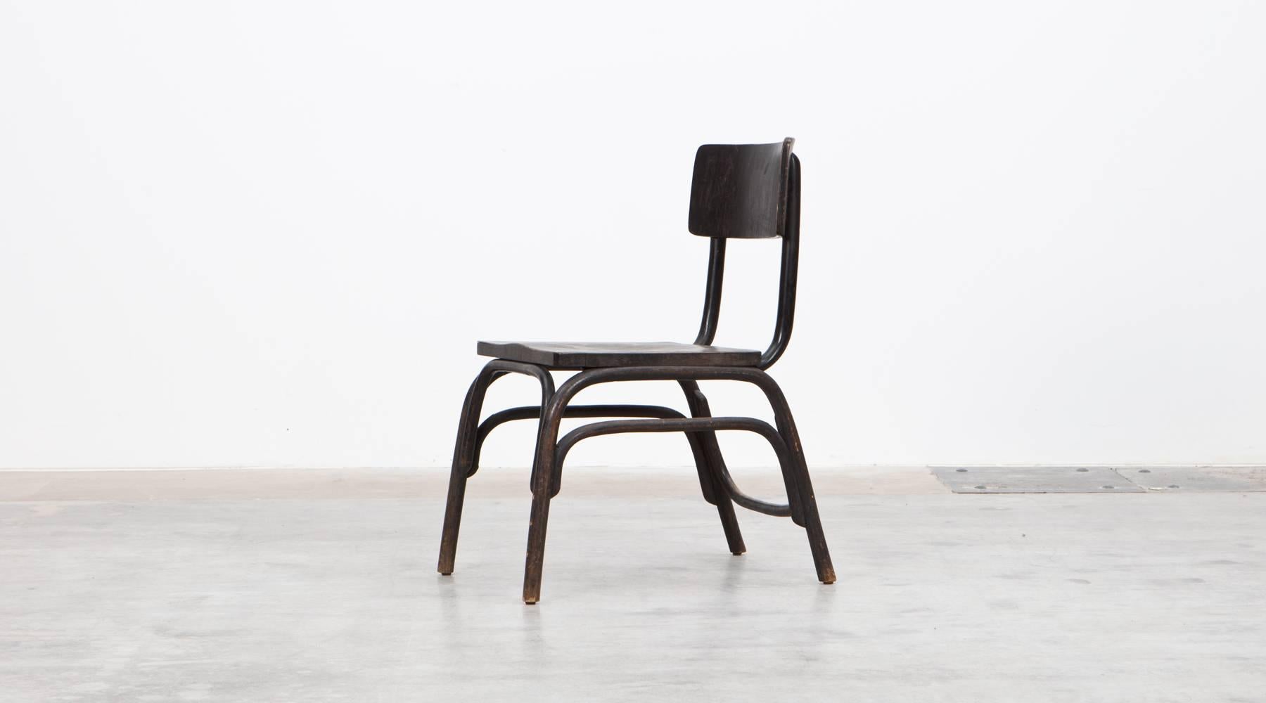 Mid-Century Modern 1920s black beech bentwood Easy Chairs by Ferdinand Kramer (8) For Sale
