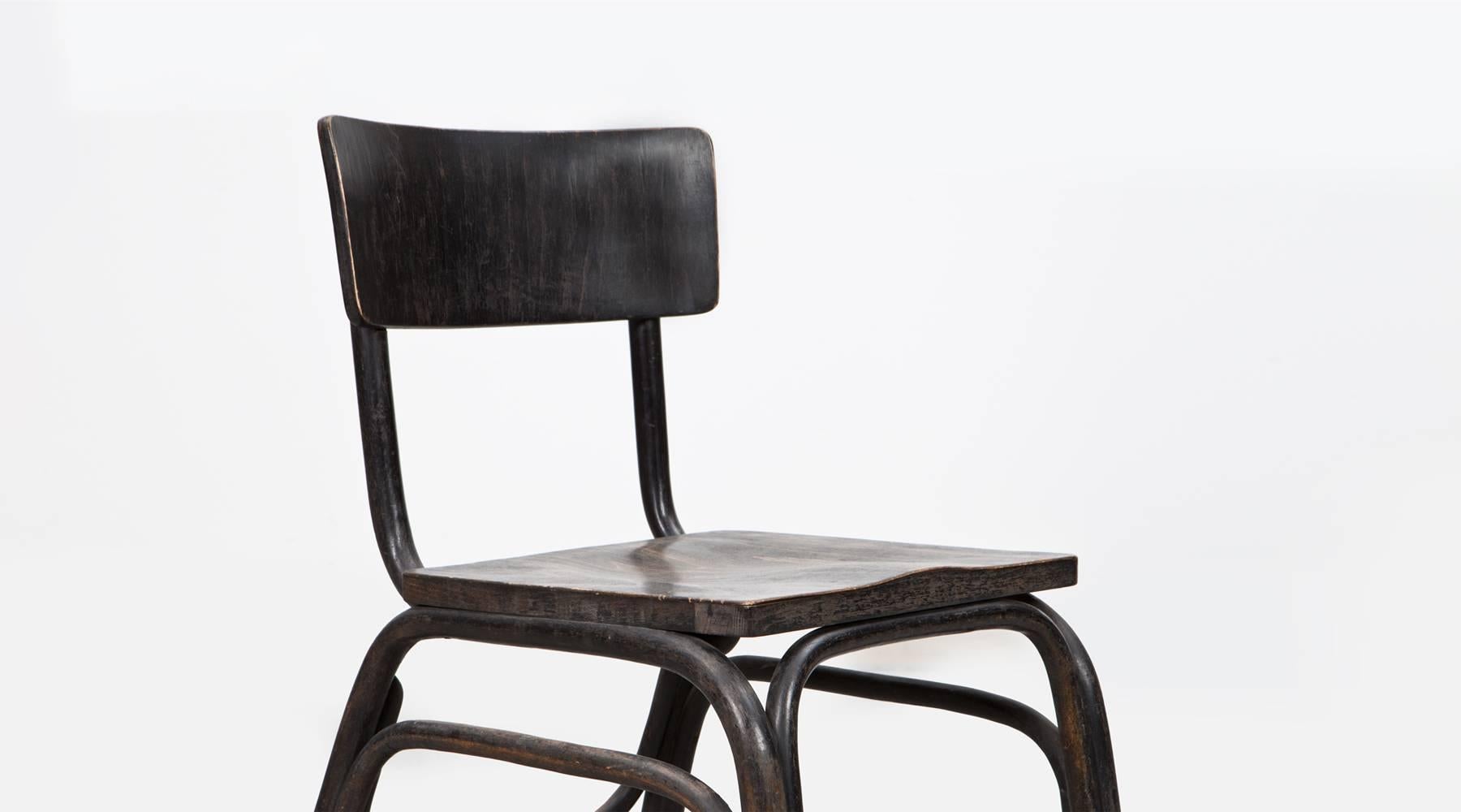 German 1920s black beech bentwood Easy Chairs by Ferdinand Kramer (8) For Sale