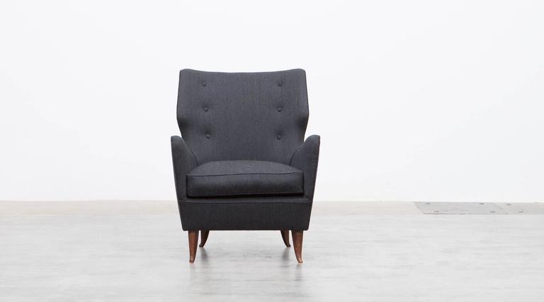 Mid-Century Modern Pair of Gio Ponti Lounge Chairs 'B' 'New Upholstery'