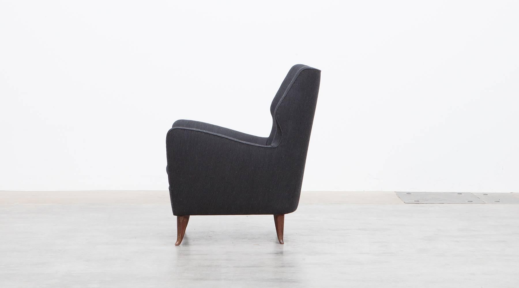 German Pair of Gio Ponti Lounge Chairs 'B' 'New Upholstery'