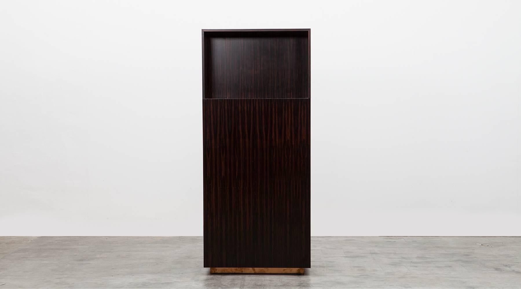 Contemporary Brown Wooden Cabinet by Johannes Hock In Excellent Condition In Frankfurt, Hessen, DE