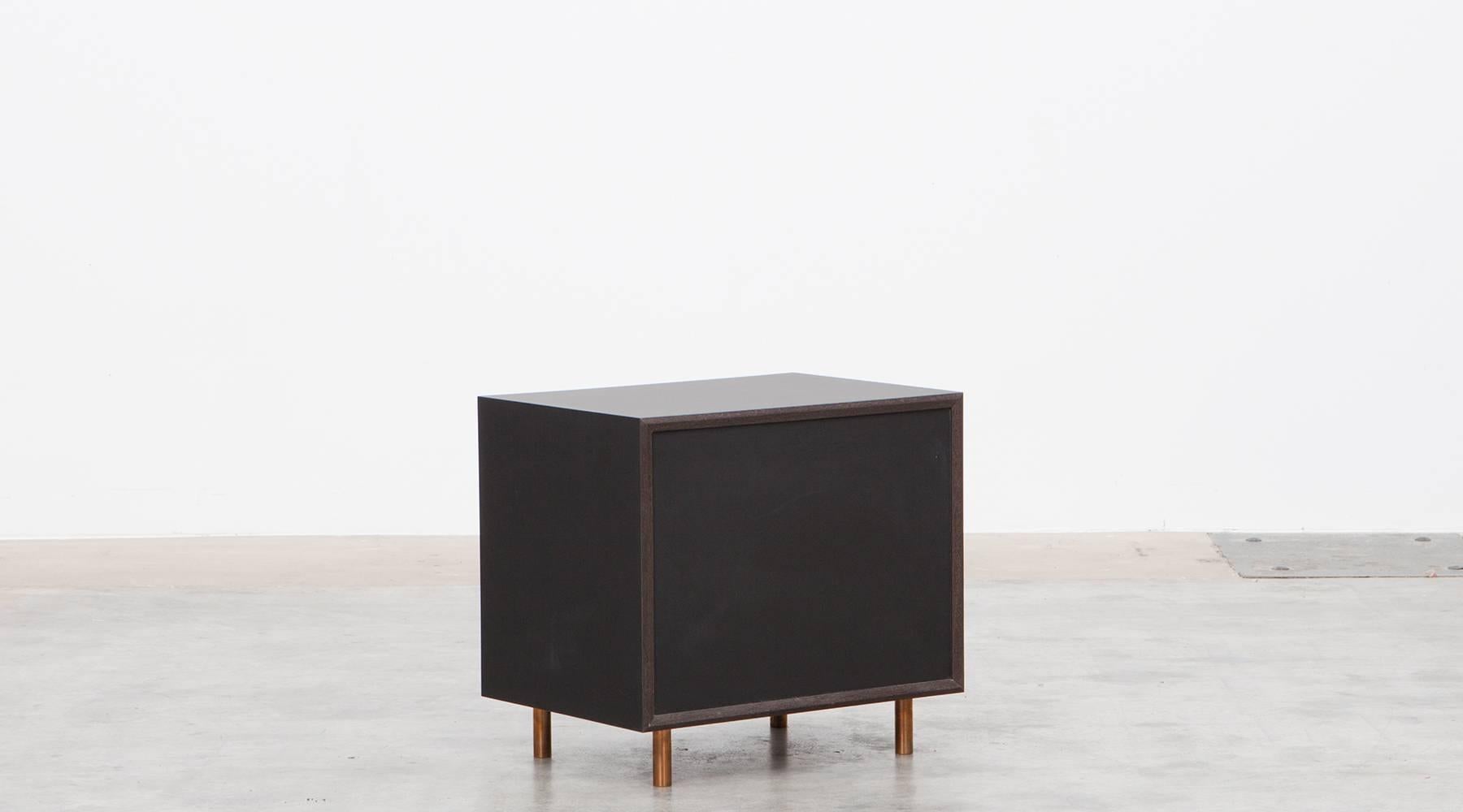 Contemporary Brown Wood Pair of Nightstands by Johannes Hock 1