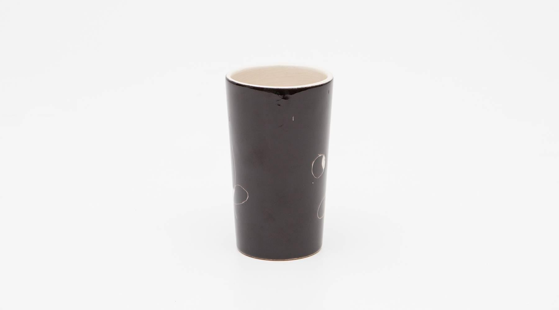 Spanish Black and White Ceramic Cup by Joan Miró
