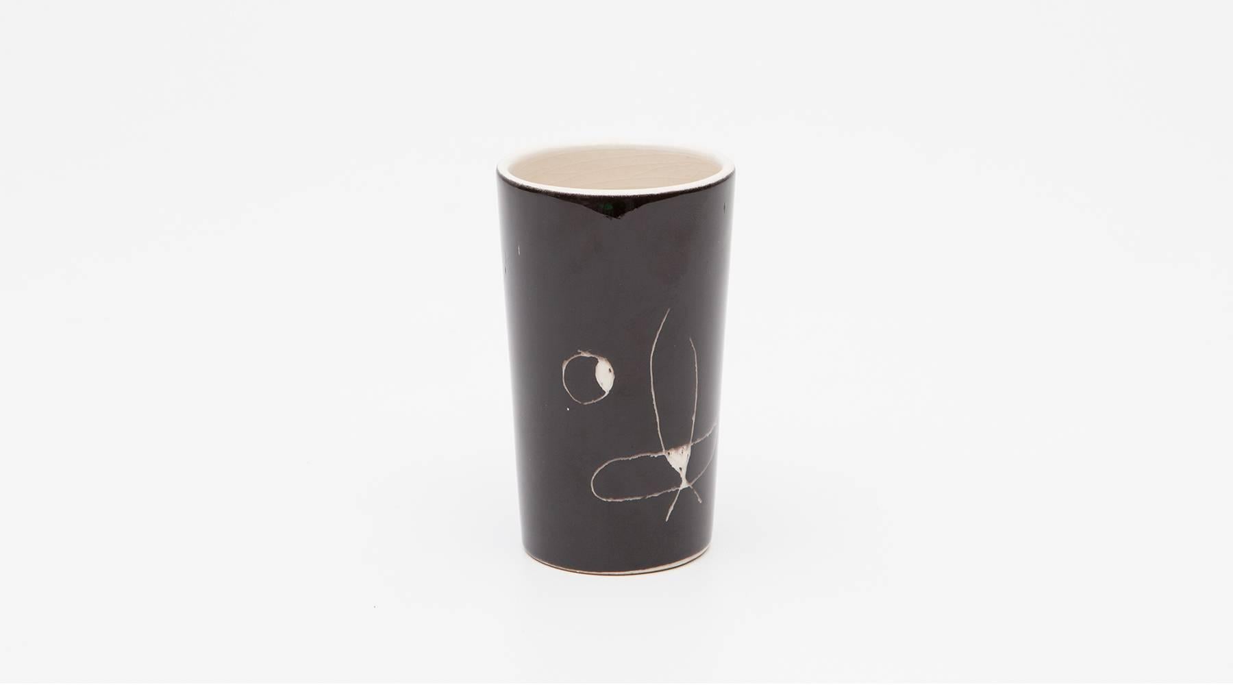 Black and White Ceramic Cup by Joan Miró 1