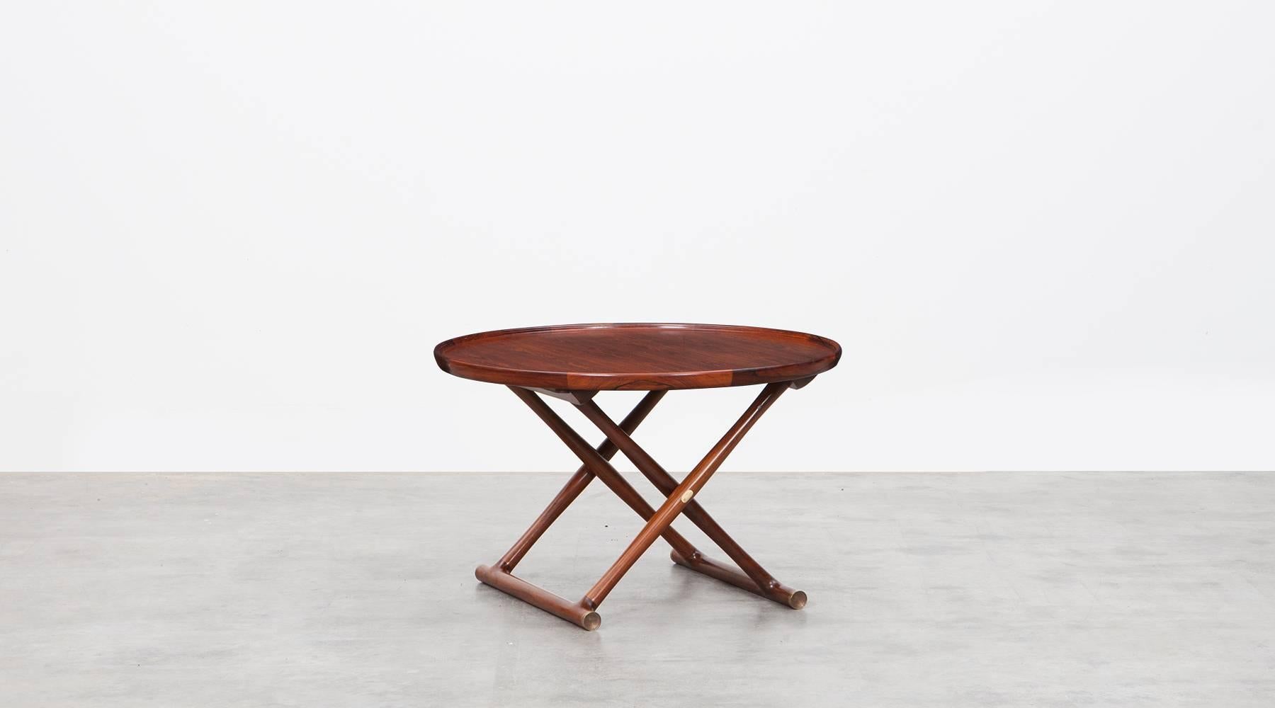Mid-Century Modern 1950s Brown Rosewood Occasional Table by Mogens Lassen