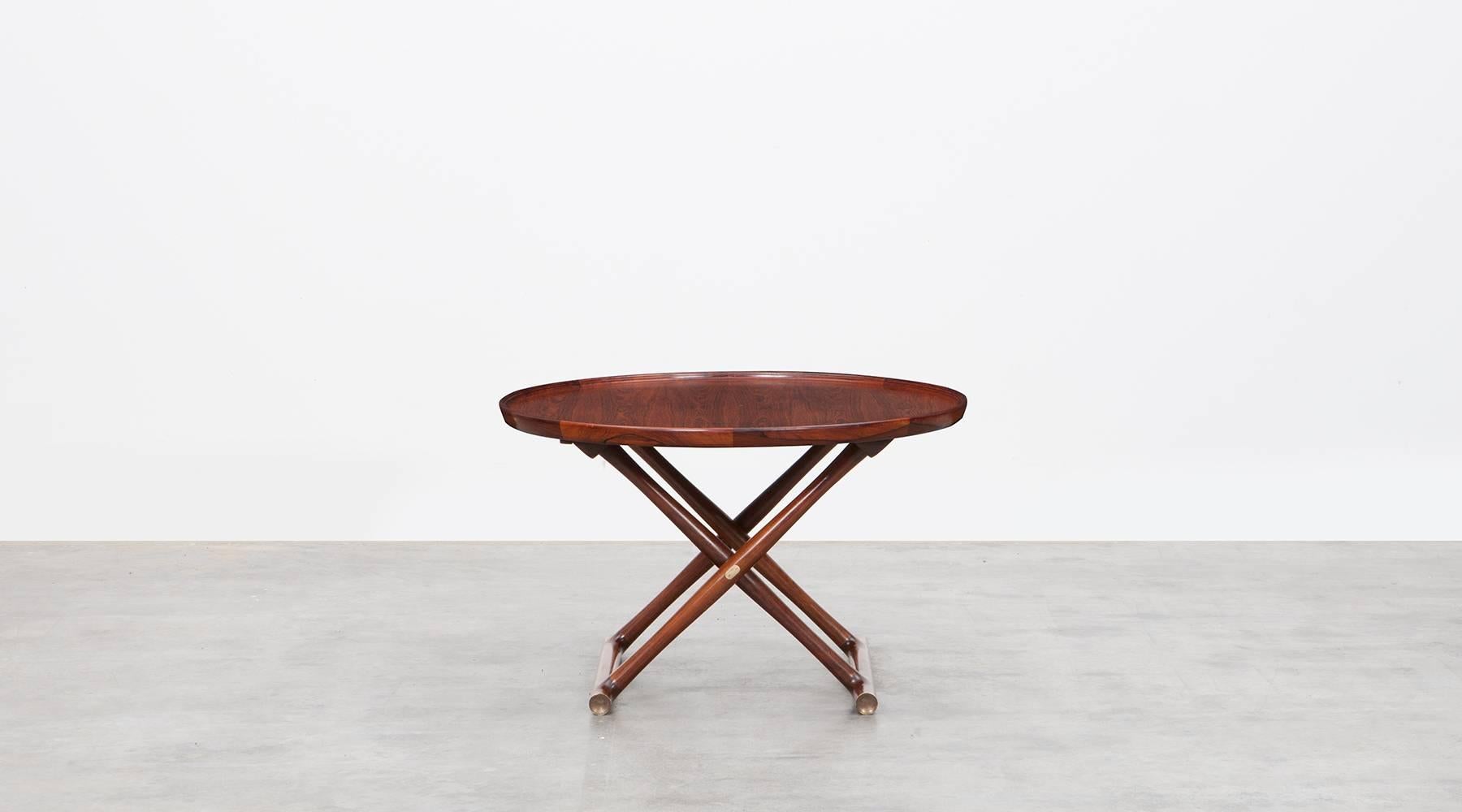 Danish 1950s Brown Rosewood Occasional Table by Mogens Lassen