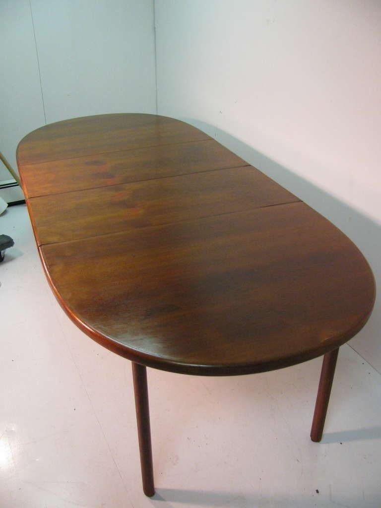 Mid-20th Century Teak Oval Danish Mid Century Modern Dining Table with Two Leafs