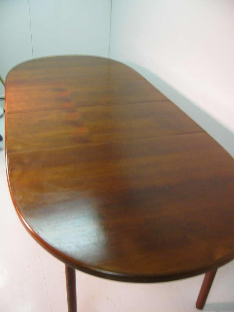 Teak Oval Danish Mid Century Modern Dining Table with Two Leafs 3