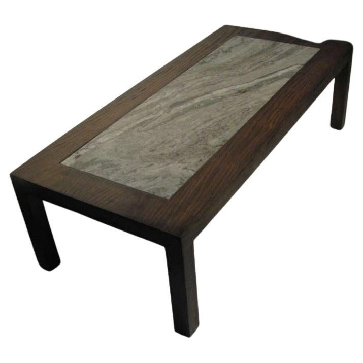 wood coffee table with granite top