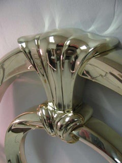 Italian Mid Century Hollywood Regency Solid Brass Bed w Brass Foot Board