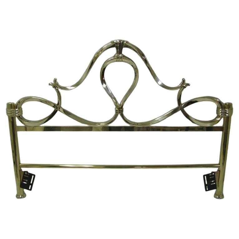 Italian Mid Century Hollywood Regency Solid Brass Bed w Brass Foot Board  For Sale 2