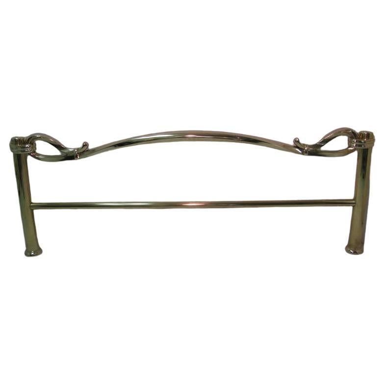Mid-20th Century Italian Mid Century Hollywood Regency Solid Brass Bed w Brass Foot Board For Sale